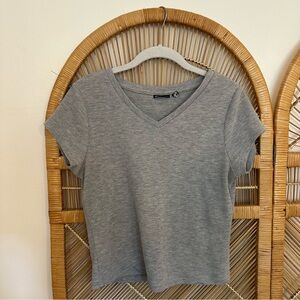 ASOS Waffle V-Neck Cap Sleeve T-Shirt